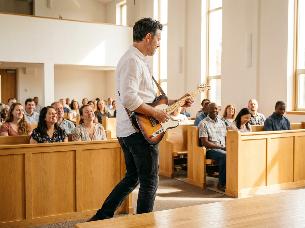 Walking into the congregation mid-song for the first time. Nothing cut out.