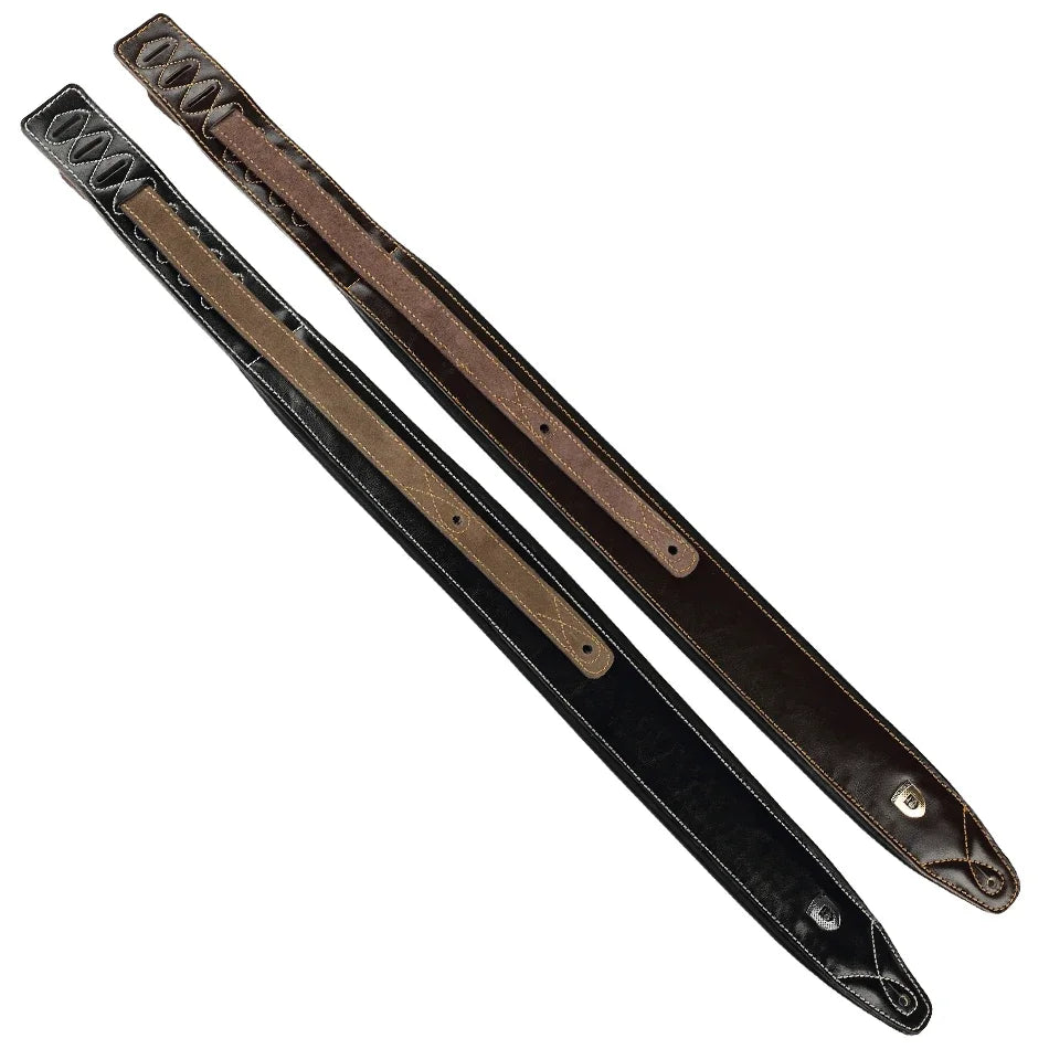 Genuine Leather Guitar Strap – Adjustable Padded Belt