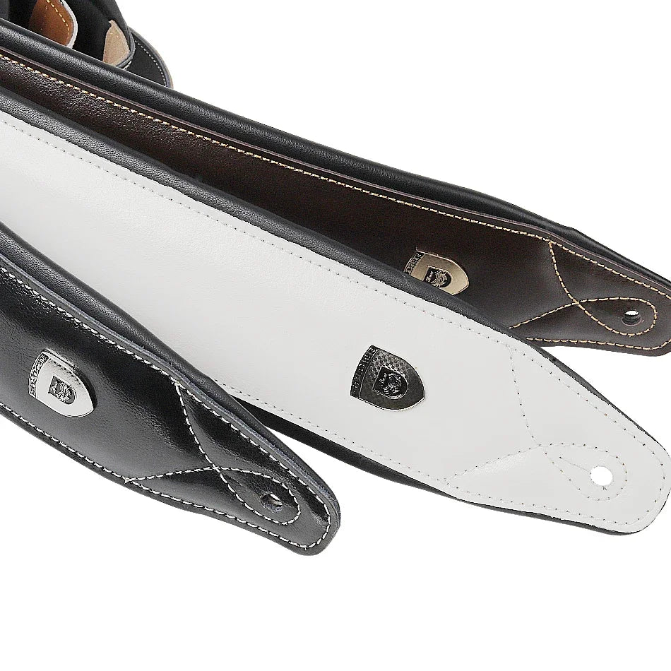 Genuine Leather Guitar Strap – Adjustable Padded Belt