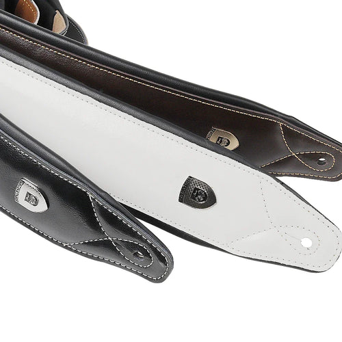 Genuine Leather Guitar Strap – Adjustable Padded Belt