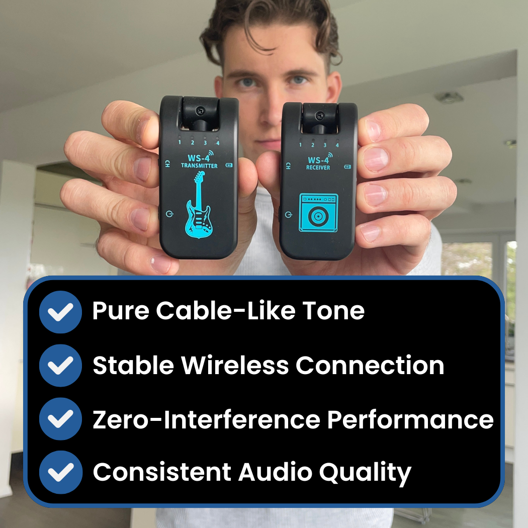 ToneLink WS-4 wireless system features - 48K audio, 131ft range, rechargeable battery
