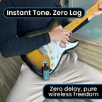 Guitarist using ToneLink WS-4 wireless system with zero latency and instant tone